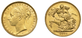 Australia, Victoria, Sovereign, 1882s, St. George rev., no bp, Sydney (Hill 119A; S 3858A). About extremely fine	...