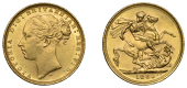 Australia, Victoria, Sovereign, 1880m, St. George rev., Melbourne (Hill 102; S 3857B). Lustrous, good extremely...