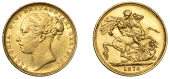 Australia, Victoria, Sovereign, 1878m, St. George rev., Melbourne (Bentley 766, this coin; Hill 100; S 3857). Toned,...