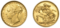 Australia, Victoria, Sovereign, 1878m, St. George rev., Melbourne (Bentley 766, this coin; Hill 100; S 3857). Toned,...