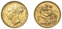 Australia, Victoria, Sovereign, 1877m, St. George rev., Melbourne (Hill 99; S 3857). Good extremely fine	 £600-£700