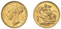 Australia, Victoria, Sovereign, 1875m, St. George rev., Melbourne (Hill 97; S 3857). Lustrous, extremely fine	...