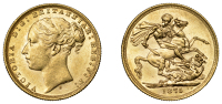 Australia, Victoria, Sovereign, 1875s, St. George rev., Sydney (Hill 114; S 3857). Lustrous, extremely fine	 £600-£700