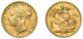 Australia, Victoria, Sovereign, 1872s, St. George rev., Sydney (Hill 111; S 3858A). Some minor digs, otherwise...