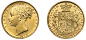 Australia, Victoria, Sovereign, 1884m, shield rev., Melbourne (Hill 65; S 3854A). Extremely fine [Graded by NGC as...