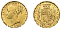 Australia, Victoria, Sovereign, 1882m, shield rev., Melbourne (Hill 63; S 3854B). Almost extremely fine [Graded by...