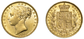 Australia, Victoria, Sovereign, 1880s, shield rev., Sydney (Hill 76; S 3855B). Lustrous, about extremely fine...