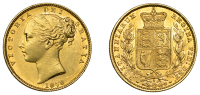 Australia, Victoria, Sovereign, 1879s, shield rev., Sydney (Hill 75; S 3855B). Lustrous, about extremely fine...