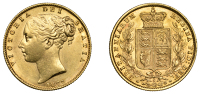 Australia, Victoria, Sovereign, 1877s, shield rev., Sydney (Hill 73; S 3855B). Lustrous, extremely fine [Graded by...