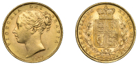 Victoria (1837-1901), Sovereign, 1872, shield rev., die no. 108 (Hill 56; S 3853B). Lustrous, good extremely fine...
