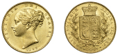 Victoria (1837-1901), Sovereign, 1843, Arabic digit, broken second i in britanniarum (Hill 26; S 3852). Extremely...