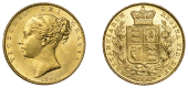 Victoria (1837-1901), Sovereign, 1845, closer 45 in date (Hill 28B; S 3852). Extremely fine, reverse better and...
