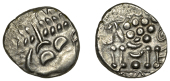 British Iron Age, DUROTRIGES, Uninscribed issues, silver Stater, Cranborne Chase type, disjointed head of Apollo...