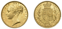 Victoria (1837-1901), Sovereign, 1852 (Hill 35; S 3852C). Some scratches, otherwise good very fine or a little...