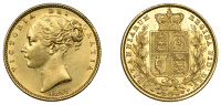 Victoria (1837-1901), Sovereign, 1853, w.w. raised on truncation (Hill 36; S 3852C). Lustrous, extremely fine...