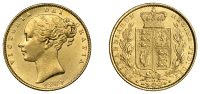 Victoria (1837-1901), Sovereign, 1864, die no. 53 (Hill 49; S 3853). Almost extremely fine, some residual lustre...