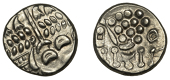 British Iron Age, DUROTRIGES, Uninscribed issues, ‘white gold’ Stater, Cranborne Chase type, disjointed head of...