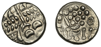 British Iron Age, DUROTRIGES, Uninscribed issues, ‘white gold’ Stater, Cranborne Chase type, disjointed head of...