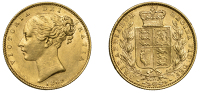 Victoria (1837-1901), Sovereign, 1869, die no. 11 (Hill 53; S 3853). Lustrous, extremely fine [Graded by NGC as MS...