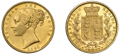 Victoria (1837-1901), Sovereign, 1865, die no. 8 (Bentley 129, this coin; Hill 50; S 3853). Extremely fine or a...