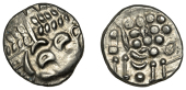 British Iron Age, DUROTRIGES, Uninscribed issues, silver Stater, Cranborne Chase type, disjointed head of Apollo...