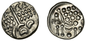 British Iron Age, DUROTRIGES, Uninscribed issues, silver Stater, Cranborne Chase type, disjointed head of Apollo...