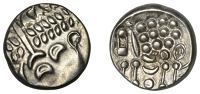 British Iron Age, DUROTRIGES, Uninscribed issues, ‘white gold’ Stater, Cranborne Chase type, disjointed head of...