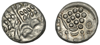 British Iron Age, DUROTRIGES, Uninscribed issues, ‘white gold’ Stater, Cranborne Chase type, disjointed head of...
