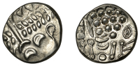 British Iron Age, DUROTRIGES, Uninscribed issues, ‘white gold’ Stater, Cranborne Chase type, disjointed head of...