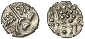British Iron Age, DUROTRIGES, Uninscribed issues, silver Stater, Cranborne Chase type, disjointed head of Apollo...