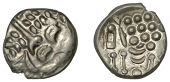 British Iron Age, DUROTRIGES, Uninscribed issues, ‘white gold’ Stater, Cranborne Chase type, disjointed head of...
