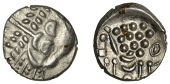 British Iron Age, DUROTRIGES, Uninscribed issues, silver Stater, Cranborne Chase type, disjointed head of Apollo...