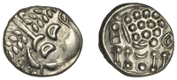 British Iron Age, DUROTRIGES, Uninscribed issues, ‘white gold’ Stater, Cranborne Chase type, disjointed head of...