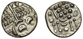 British Iron Age, DUROTRIGES, Uninscribed issues, silver Stater, Cranborne Chase type, disjointed head of Apollo...