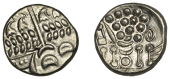 British Iron Age, DUROTRIGES, Uninscribed issues, ‘white gold’ Stater, Cranborne Chase type, disjointed head of...