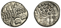 British Iron Age, DUROTRIGES, Uninscribed issues, ‘white gold’ Stater, Cranborne Chase type, disjointed head of...