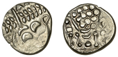 British Iron Age, DUROTRIGES, Uninscribed issues, ‘white gold’ Stater, Cranborne Chase type, disjointed head of...