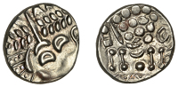 British Iron Age, DUROTRIGES, Uninscribed issues, ‘white gold’ Stater, Cranborne Chase type, disjointed head of...