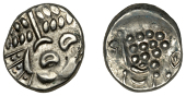British Iron Age, DUROTRIGES, Uninscribed issues, silver Stater, Cranborne Chase type, disjointed head of Apollo...