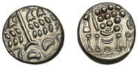 British Iron Age, DUROTRIGES, Uninscribed issues, silver Stater, Cranborne Chase type, disjointed head of Apollo...