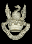 North Mayo Militia Glengarry Badge.
A very good Victorian white metal die-stamped example, circa 1874-1888, with a...