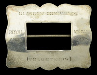 Royal Army Medical Corps Glasgow Companies (Volunteers) Piper’s Large Buckle.
A rare and unusual unmarked silver...