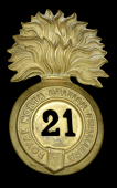 21st Foot (Royal North British Fusiliers) Other Ranks Glengarry Badge.
An extremely scarce brass die-stamped...