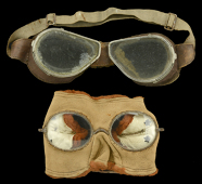 Motoring or Flying Goggles.
Two pair of early flying or driving goggles, the first a half face version, very well...