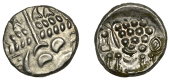 British Iron Age, DUROTRIGES, Uninscribed issues, silver Stater, Cranborne Chase type, disjointed head of Apollo...