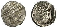 British Iron Age, DUROTRIGES, Uninscribed issues, ‘white gold’ Stater, Spread Tail type, disjointed head of...
