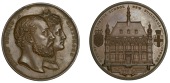 City of London School, New Buildings Opened, 1882, a bronze medal by J.S. & A.B. Wyon for the Corporation of the...