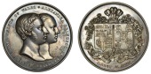 Marriage of the Prince of Wales and Princess Alexandra, 1863, a silver medal by L.C. Wyon after Hunt & Roskell,...
