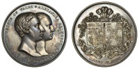 Marriage of the Prince of Wales and Princess Alexandra, 1863, a silver medal by L.C. Wyon after Hunt & Roskell,...