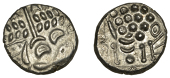 British Iron Age, DUROTRIGES, Uninscribed issues, ‘white gold’ Stater, Spread Tail type, disjointed head of...